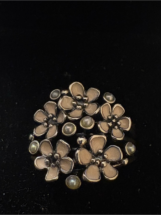 Pandora Jewelry - Pandora NWT Cherry Blossom Bouquet Cluster Ring w/Pearl Accent Sz 8.5 190878EN40